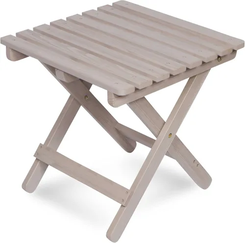 Miniatura 7 de Shine Company - Mesa auxiliar cuadrada plegable de madera maciza, mesa de patio pequeña Adirondack para exteriores, natural