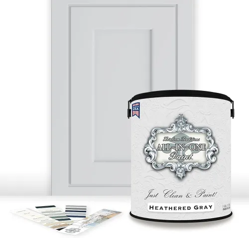 Miniatura 26 de Pintura TODO EN UNO, Abbey (gris cálido), Muestra de 8oz - Pintura duradera para gabinetes y muebles. Imprimación y capa superior incorporadas,