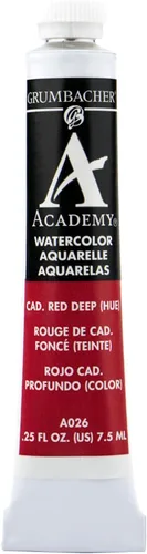 Miniatura 11 de Grumbacher Academy - Pintura de acuarela, 0.25 onzas, tono medio rojo cadmio (A029)