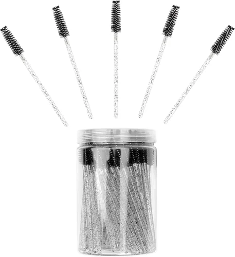 Miniatura 8 de Juego de 100 cepillos desechables para pestañas y protector de máscara de pestañas, varitas de maquillaje, brochas de maquillaje, carretes