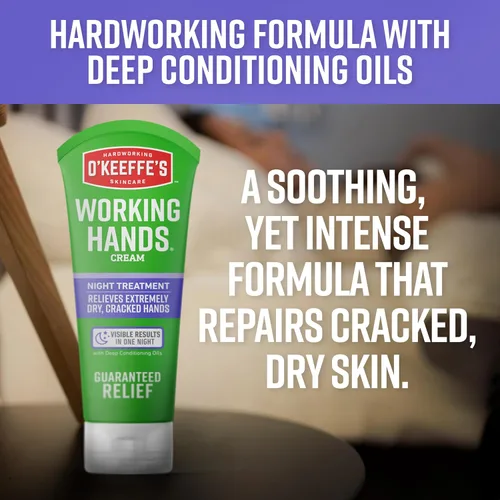 Miniatura 4 de O'Keeffe's Working Hands - Crema de manos para tratamiento nocturno para sequedad extrema, tubo de 7 onzas (paquete de 2), reparación del cuidado
