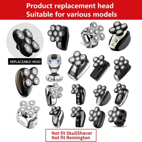 Miniatura 5 de Cabezales de repuesto para afeitadora eléctrica para hombre, 5 cuchillas, para hombres calvos, cabezales de repuesto para hombres calvos, cuchillas