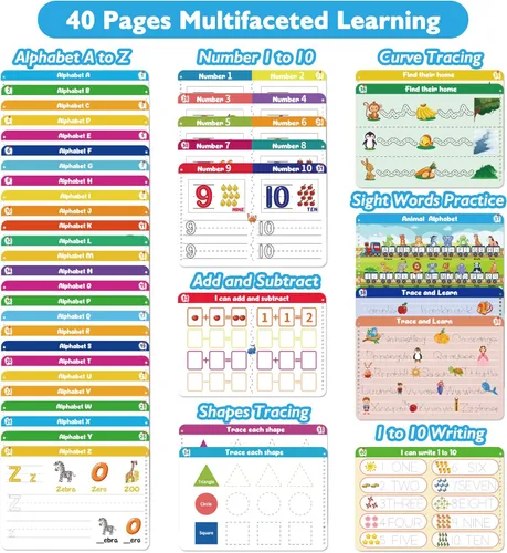 Miniatura 3 de Libros de rastreo de práctica de escritura a mano para niños de 3 a 5 años, actividad de aprendizaje preescolar Montessori, aprendizaje educativo