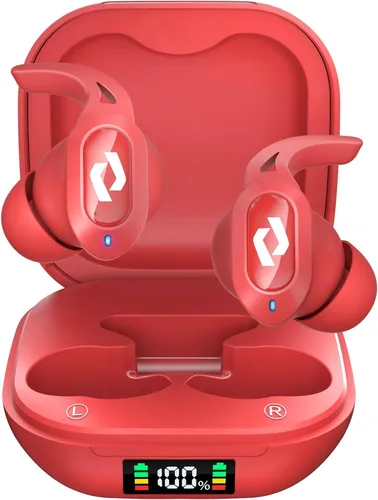 Miniatura 7 de Auriculares inalámbricos con Bluetooth, estuche de carga inalámbrica, auriculares impermeables, micrófono integrado, reproducción de graves estéreo