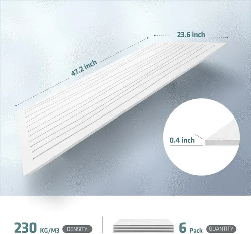 Miniatura 2 de UMIACOUSTICS 6 paneles acústicos de pared, 47.2 x 23.6 pulgadas, ignífugos, absorbentes de sonido, paneles decorativos a prueba de sonido