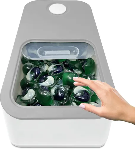 Miniatura 8 de TidyFriend - Contenedor de cápsulas de lavandería con tapa deslizante, 15 x 8.7 x 4.5 pulgadas, el almacenamiento hermético mantiene las cápsulas