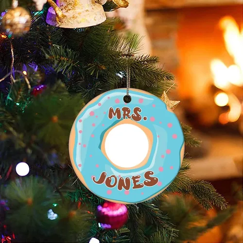 Miniatura 3 de Adornos de árbol de Navidad con nombre personalizado en donas, adorno de Navidad, adorno de recuerdo, decoración del hogar, colgantes colgantes