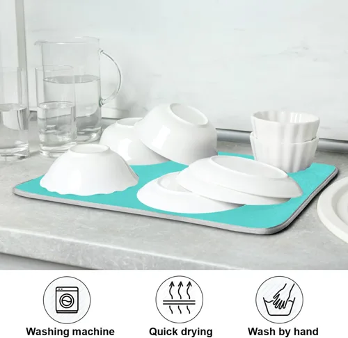 Miniatura 86 de Tapete rojo para secar platos pequeños, accesorios de cocina, tapete escurridor de platos de microfibra, resistente al calor, 16 x 18 pulgadas