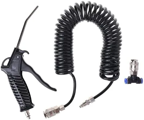 Kit de pistola de soplado de aire, boquilla de limpieza, kit de herramientas de pulverización de soplado con manguera de aire PU de bobina de 16.4