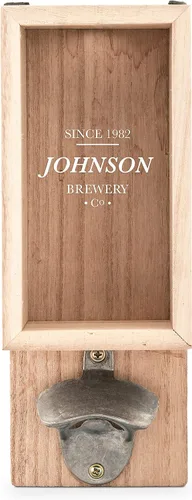 Miniatura 2 de Weddingstar Abrebotellas montado en la pared de madera personalizado y soporte para tapa de botella - Brewery Co