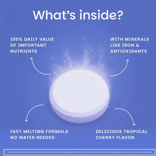 Miniatura 4 de EZ Melts Multivitamínico + Hierro - Multivitamínico diario para mujeres y hombres - Apoya niveles de energía saludables y protección antioxidante