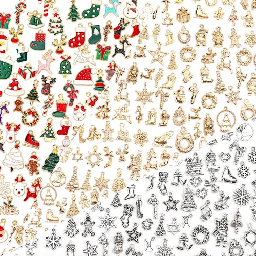 Miniatura 9 de SANNIX 350 piezas al por mayor de lote de joyería para hacer abalorios surtidos colgantes para bricolaje, collar, pulsera, pendientes, suministros