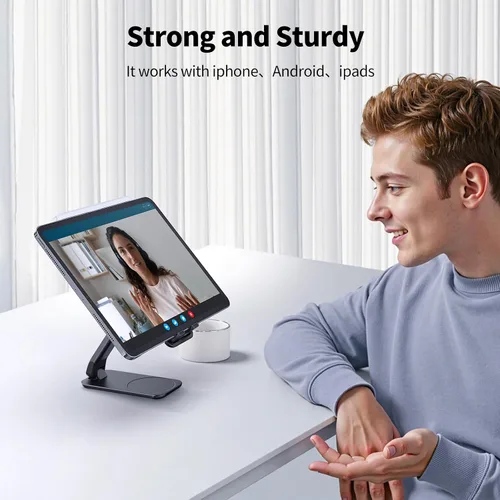 Miniatura 6 de iWALK Soporte magnético para teléfono celular para escritorio, soporte de teléfono móvil ajustable en ángulo y altura, soporte magnético plegable