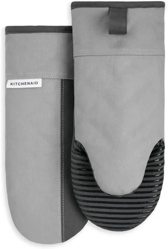 KitchenAid Beacon - Juego de guantes de horno antideslizantes de dos tonos, gris frío/gris escarchado, 5.75 x 13 pulgadas, 2 piezas