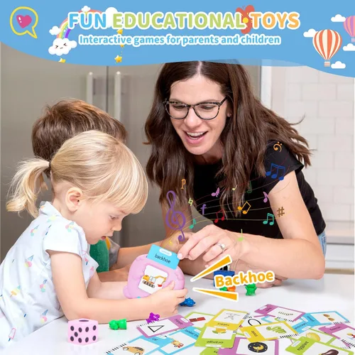 Miniatura 6 de Tarjetas flash parlantes para niños pequeños con 224 palabras visuales, juguetes Montessori, terapia del habla, juguetes sensoriales para autismo