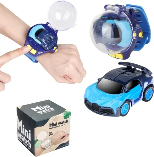 Tomatong Juguetes de Reloj de Coche con Control Remoto con Luz LED, Mini Coches de Carreras de 2.4 GHz Juguete de Muñeca para Niños, Coche Pequeño
