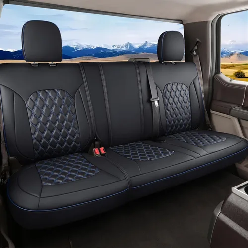 Miniatura 13 de Huidasource Fundas de asiento delantero de automóvil, funda de cojín impermeable de piel sintética F150 para asiento de camión, ajuste personalizado