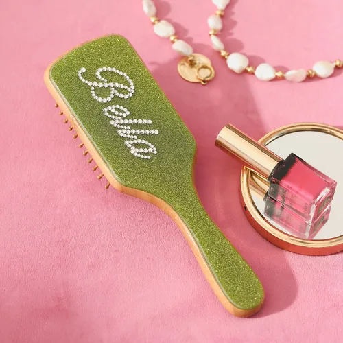 Miniatura 15 de Cepillo de pelo de paleta de bambú, grueso, cerdas de bambú, cepillo desenredante para masajear el cuero cabelludo, mujeres, blanco concha