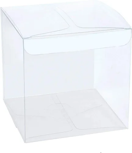 Mose Cafolo 50 cajas de regalo de plástico transparente de 2.5 x 2.5 x 2.5 pulgadas (2.5 x 2.5 x 2.5 in) de plástico transparente para dulces, de