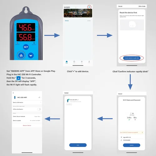 Miniatura 5 de Inkbird Controlador de humedad digital Wi-Fi IHC-200, enchufe doble precableado, humidistato para cultivo de hongos, curado de carne, reptiles