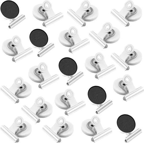 Miniatura 18 de VNDUEEY Paquete de 20 imanes para nevera, clips magnéticos fuertes resistentes, clips magnéticos para pizarra blanca, imanes para nevera, taquilla