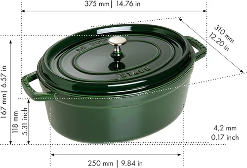 Miniatura 7 de STAUB Cocotte oval 33cm al basilico Albahaca