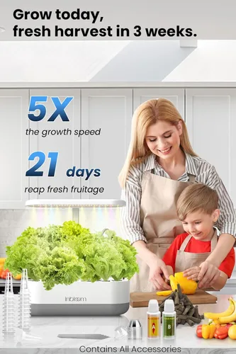 Miniatura 2 de inBloom Sistema de cultivo hidropónico de 12 vainas para jardín interior con luz de crecimiento LED y kit de vainas, kit de germinación de plantas