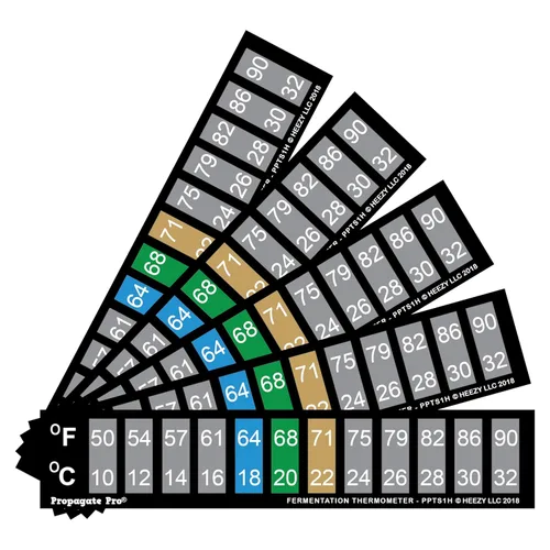 Tira de termómetro horizontal adhesiva, pantalla digital de temperatura para fermentación, elaboración de cerveza, vino, cerveza, kombucha o