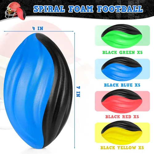 Miniatura 3 de Jerify Paquete de 20 minibalones de fútbol a granel de 7 pulgadas, de espuma en espiral, suaves, para juegos en interiores y exteriores, suministros