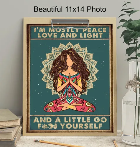 Miniatura 4 de Divertido arte de pared bohemio de 11 x 14 pulgadas, decoración de meditación zen, regalos de yoga de la nueva era para mujeres, impresión artística