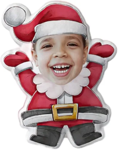 Miniatura 17 de Drawelry Almohada de Navidad con foto de cara personalizada: divertido y lindo Papá Noel animales impresión 3D retrato personalizado imagen almohada