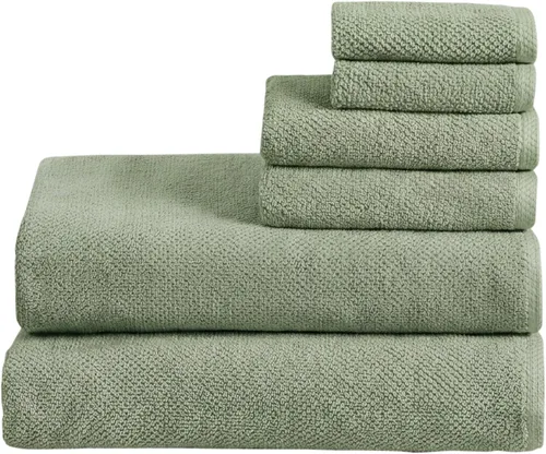 Miniatura 79 de Great Bay Home - Juego de 4 toallas de baño de 54x27, 100% algodón - Toallas absorbentes, de secado rápido y duraderas para decoración del baño