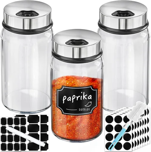 Miniatura 22 de Segarty Tarros de especias con tapas cocteleras, paquete de 6 botellas de vidrio de 4 onzas con tapa de acero inoxidable, recipientes de vidrio