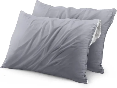 Miniatura 14 de Utopia Bedding - Fundas impermeables para almohadas (sin insertos de almohada) con cremallera europea (paquete de 2, blanco), fundas de almohada