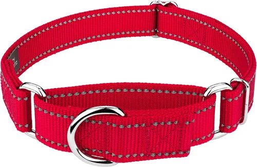 Miniatura 12 de Country Brook Petz - Vibrante selección de 8 colores - Collar de perro Martingala de nailon reflectante (pequeño, 3/4 pulgadas, negro)