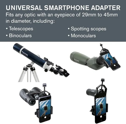 Miniatura 5 de Celestron - Adaptador de fotografía para telescopio y teléfono inteligente PowerSeeker 127EQ para telescopio y filtro lunar para telescopio