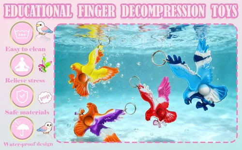 Miniatura 3 de Paquete de 30 mini llaveros pop de águilas a granel, regalos para niños y niñas, suministros pequeños para fiestas de cumpleaños y premio