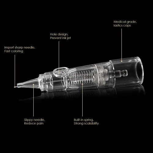 Miniatura 2 de BIOMASER - Agujas de cartucho, 10 agujas de tatuaje para maquillaje permanente, esterilizadas, para máquina de maquillaje permanente, bolígrafo T100