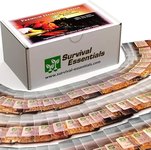 Miniatura 9 de Bóveda de semillas de supervivencia sin OMG – 23,000 semillas de vegetales, hierbas y frutas de polinización abierta para plantar – 144 variedades