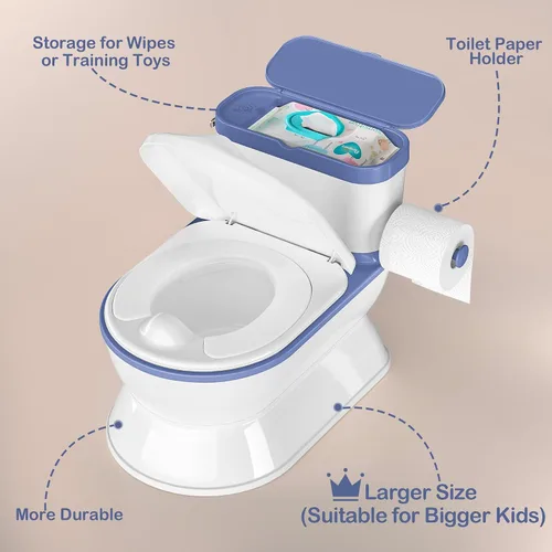Miniatura 6 de CheerTry Inodoro de Entrenamiento para Niños Pequeños 2 en 1 - Silla de Baño Más Grande y Asiento de Entrenamiento Desmontable para Niños y Niñas