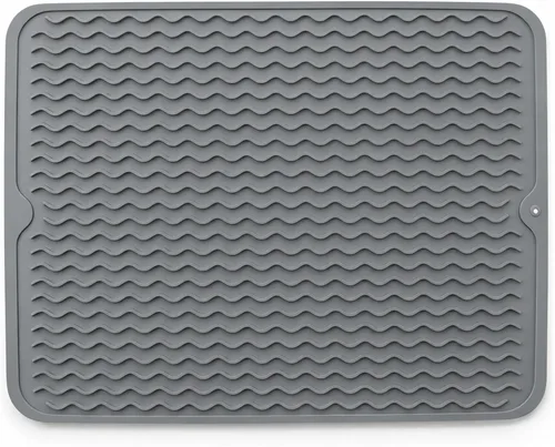 Miniatura 15 de Tapete de secado de silicona de 16 x 12 pulgadas, tapete antideslizante gris para encimera de cocina, almohadilla de platos resistente al calor