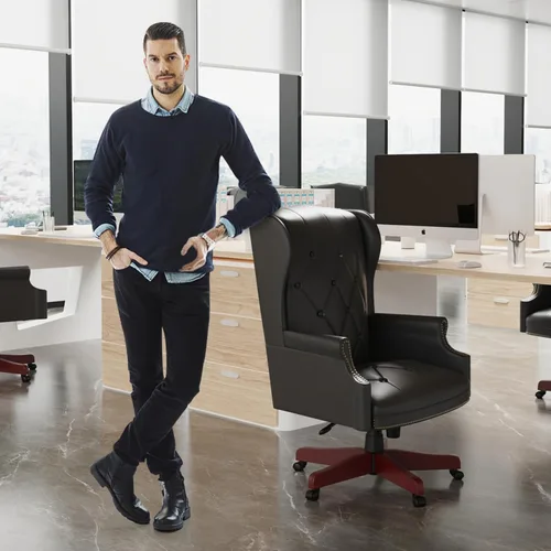 Miniatura 6 de Silla de oficina ejecutiva de 330 libras, diseño ergonómico, respaldo alto, reclinable, cómodo asiento y respaldo acolchados, silla de escritorio