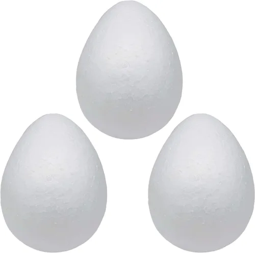 Crafjie Huevos de espuma de 6 pulgadas (5.9 in), color blanco, suaves para primavera, Pascua, Halloween, Navidad, vacaciones, manualidades,