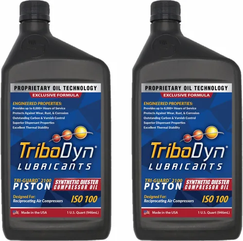 Miniatura 10 de Tri-Guard 2100 Aceite de compresor de aire sintético para compresores de pistón - 8,000 horas de vida, ISO 100 SAE 30 sin detergente (1 galón)