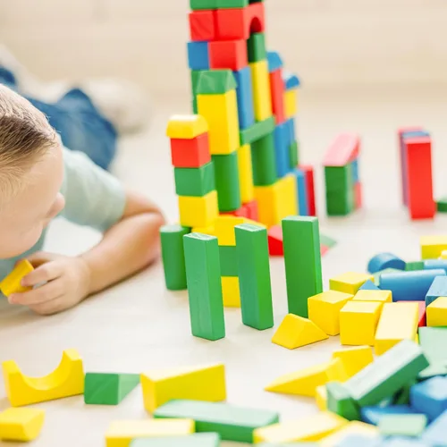 Miniatura 3 de Melissa & Doug Juego de bloques de construcción de madera, 200 bloques en 4 colores y 9 formas