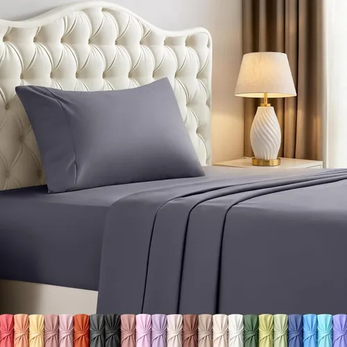 Miniatura 49 de Juego de sábanas King de Utopia Bedding – Juego de 4 sábanas para cama King, microfibra suave y transpirable, incluye 1 sábana bajera, 1 sábana Beige