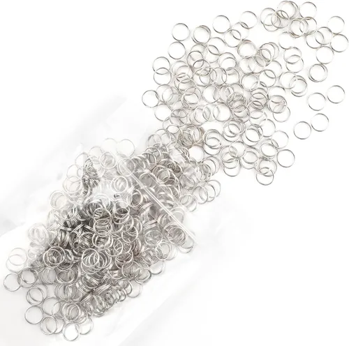 Miniatura 8 de Uniclife 500 mini anillos de metal de 0.236 pulgadas para joyas, collares, pulseras, aretes y adornos de manualidades Bucles dobles