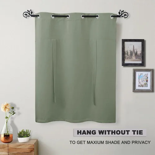 Miniatura 2 de Pony Dance Persianas Opacas para Ventanas - Juego de Cortinas Enrollables y Cenefas Estilo Romano Globo con Ojales en la Parte Superior para Verde