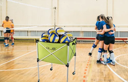Miniatura 6 de Carrito de pelotas, carrito de pelota de voleibol con ruedas, carrito de bolas portátil de 26 bolas, almacenamiento de bolas, carrito