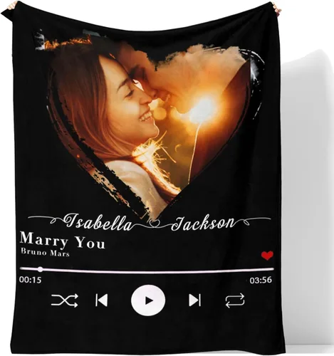 Miniatura 27 de D-Story Manta personalizada con foto, entrega al día siguiente, hecha en EUA, Manta de collage personalizada, haz una manta personalizada